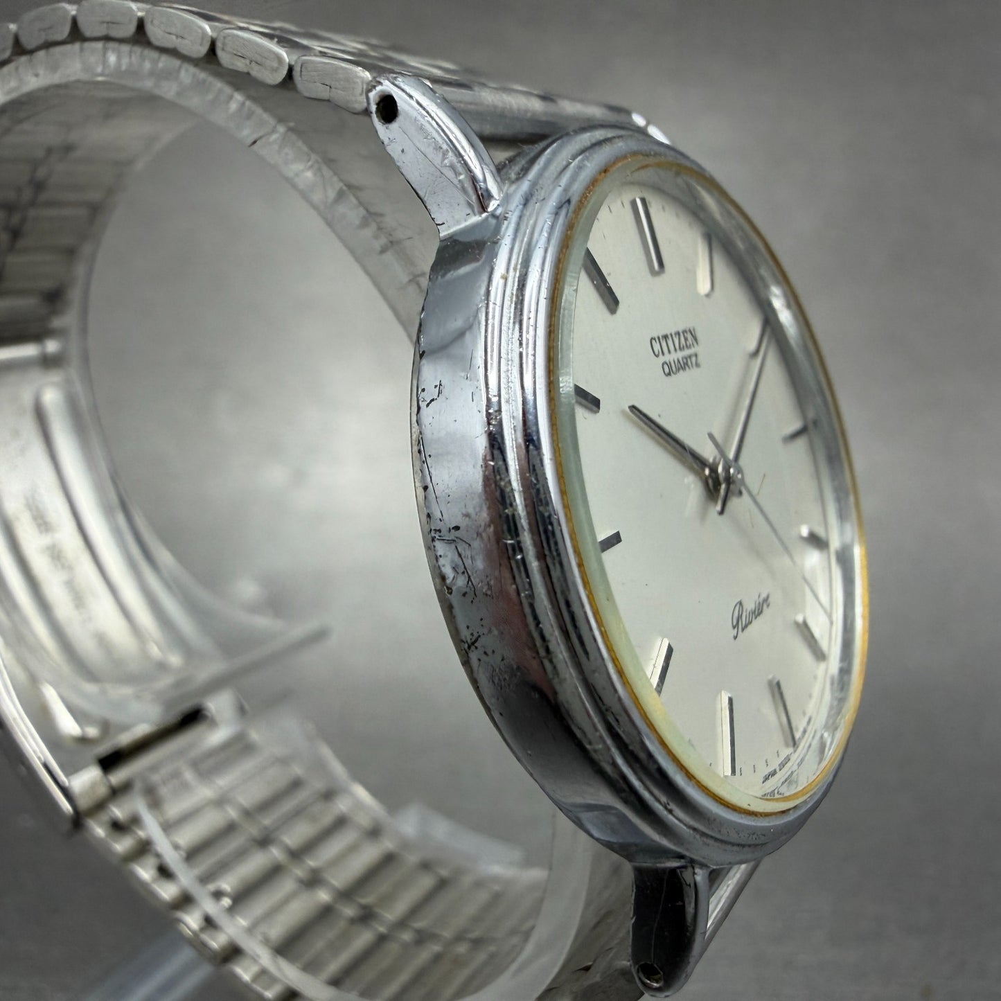 Citizen Riviere Watch Men 34mm Silver Dial Silver Tone 2030-204506 New Battery3