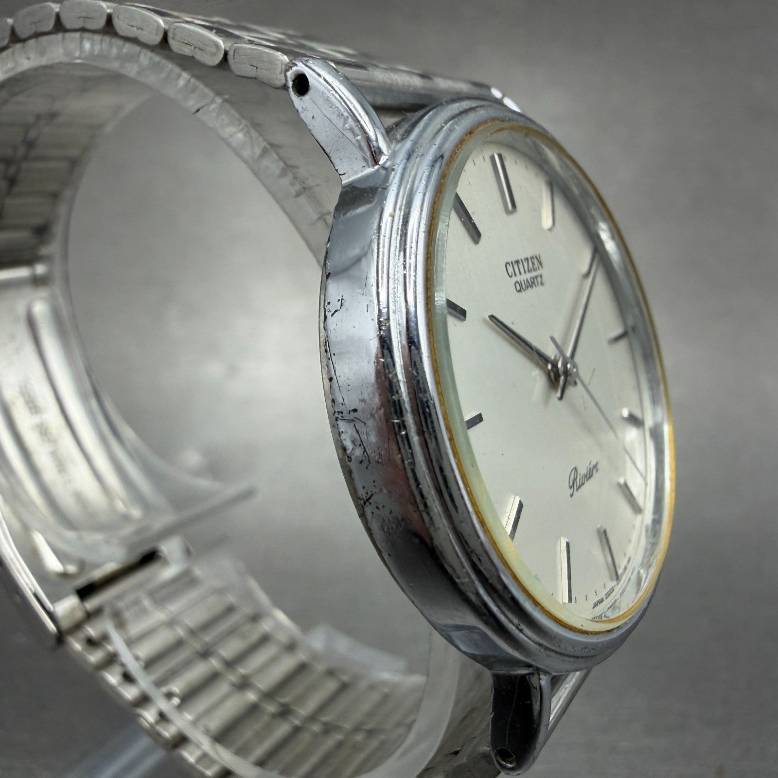 Citizen Riviere Watch Men 34mm Silver Dial Silver Tone 2030-204506 New Battery3
