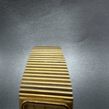 Lord Elgin Tank Watch Men 25mm Champagne Dial Gold Tone Date Rectangle New Batt4