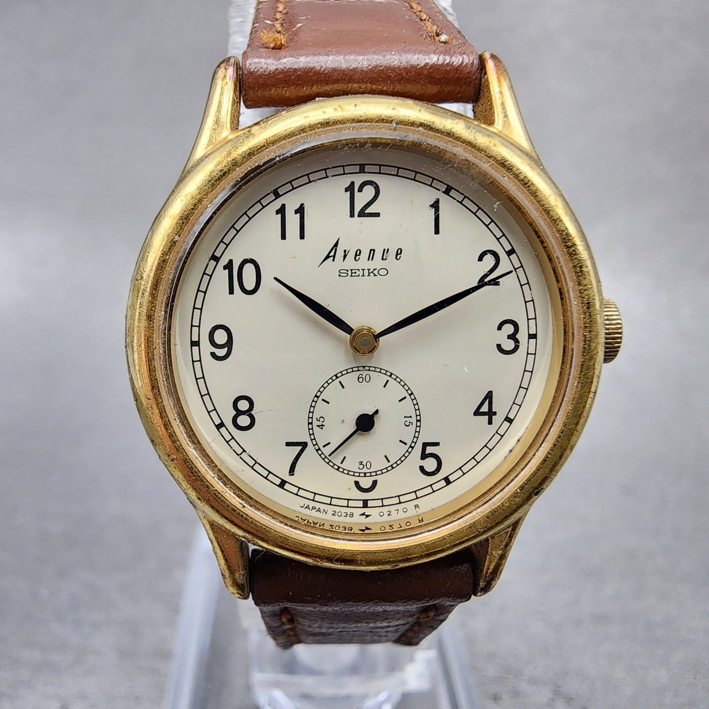 Seiko Avenue Watch Women 24mm White Dial Gold Tone 2g380130 New Battery1
