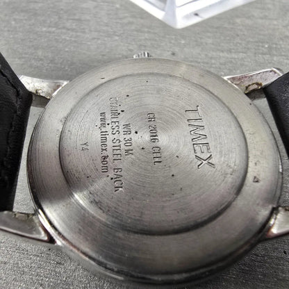 Timex Easy Reader Watch Men 35mm White Dial Silver Daydate T20461 New Battery 789