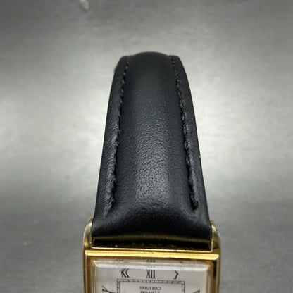 Seiko Tank Watch Women 19mm White Dial Gold Tone Rectangle 2C20-5820 New Battery4