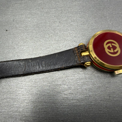 Gucci 2000L Watch Women 21mm Cream Dial Gold Plated Round New Battery KLQ9