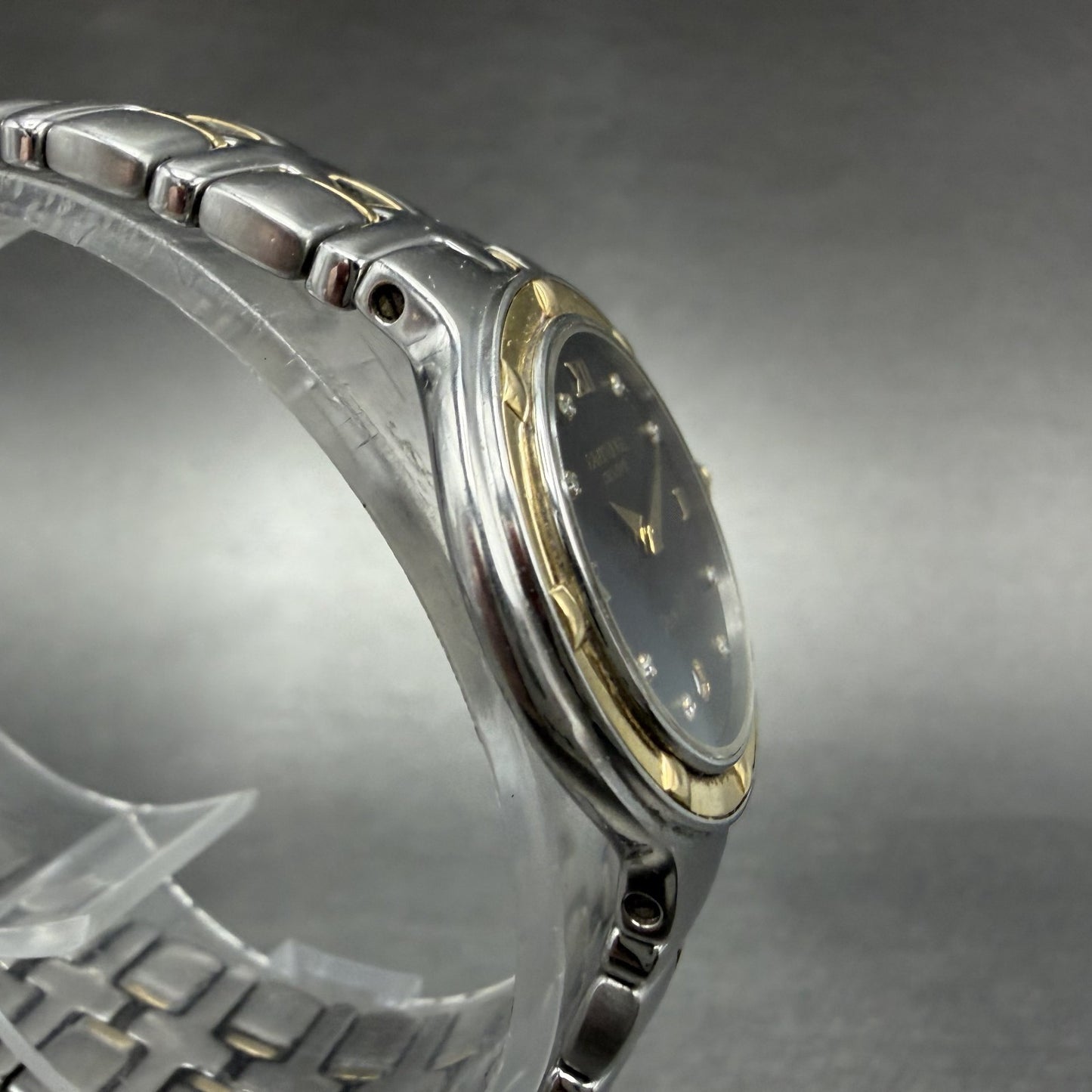 Raymond Weil Parsifal Watch Women 27mm Black Dial Two Tone Date 9990 New battery3