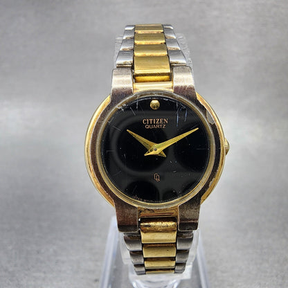 Citizen CQ Watch Women 23mm Black Dial Two Tone Round 3220K03755 New Battery0
