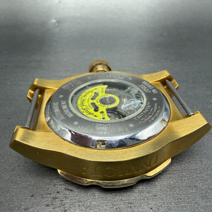 Invicta Pro Diver Automatic Watch Men 49mm White Dial Gold Tone Date Round 2350710