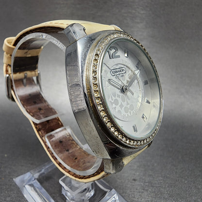 Coach Boyfriend Watch Women 38mm White Dial Steel Case Round New Battery2