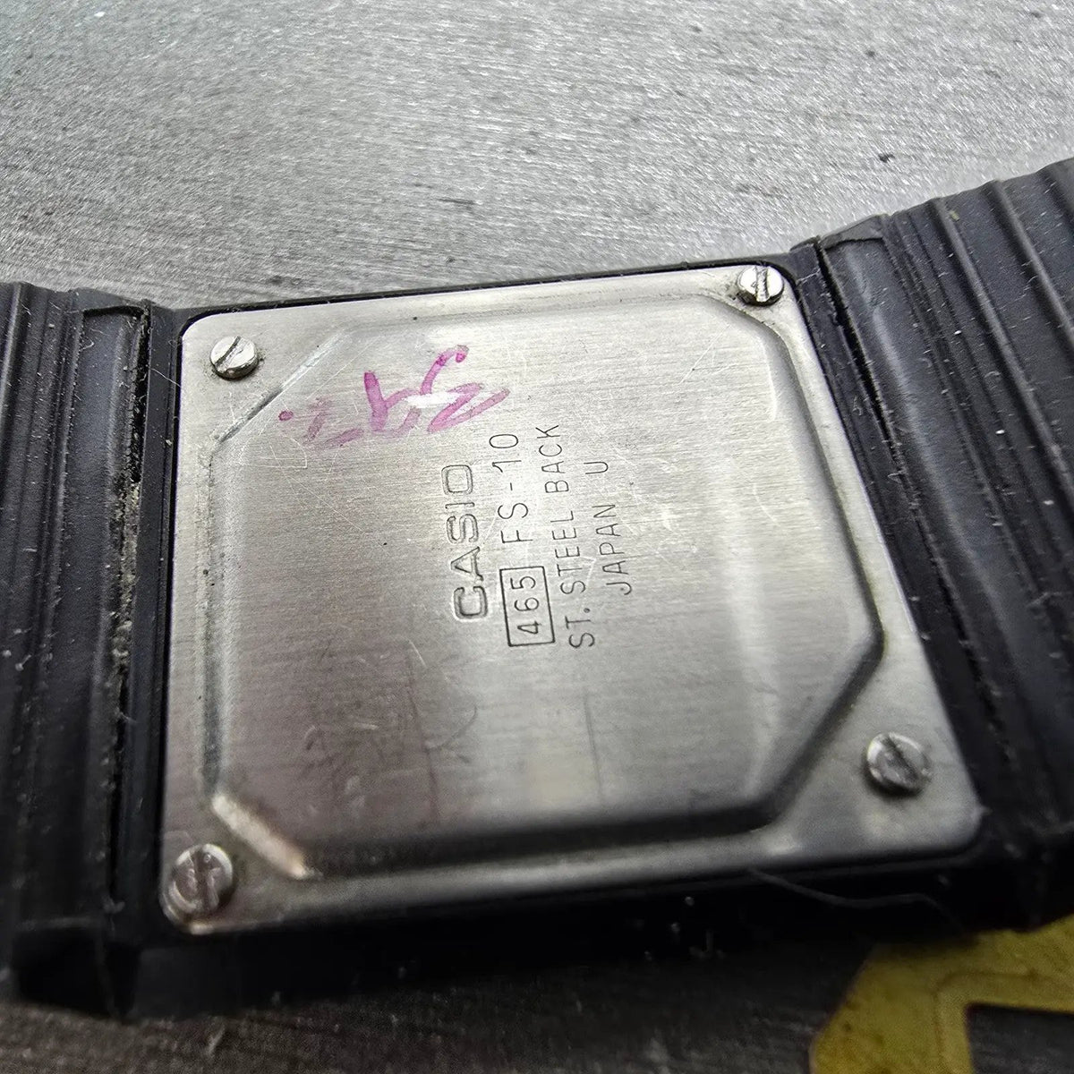 Casio FS-10 Watch Men 26mm Black Dial Black Tone Calendar PARTS13