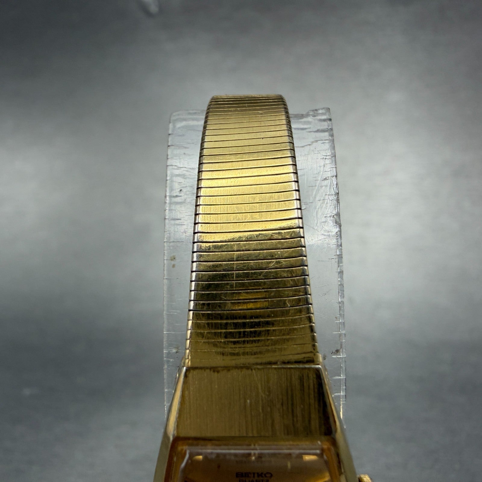 Seiko Watch Women 18mm Gold Dial Gold Tone Hexagon 2C20-5790 New Battery KL94