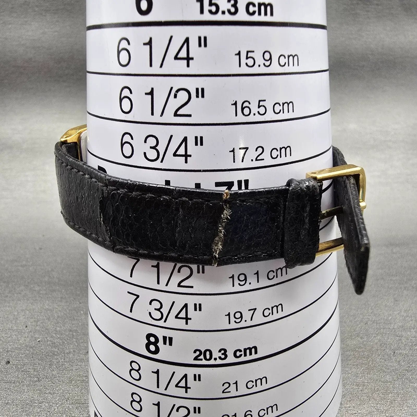 Citizen CQ Watch Men 25mm Black Dial Gold Tone Rectangle 6031-T20981 New Battery10