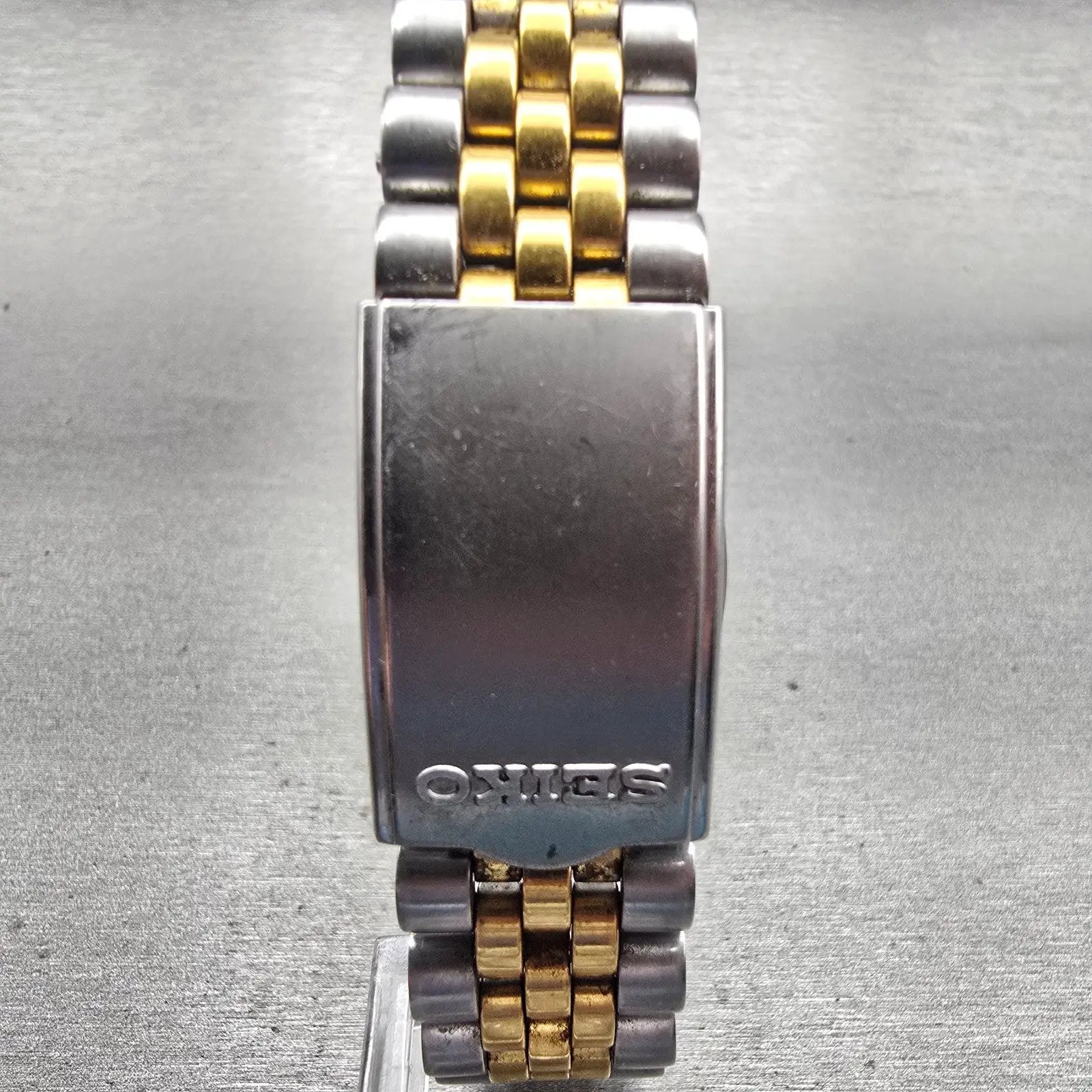 Seiko President Watch Men 36mm Cream Dial Two Tone Daydate 7N43-8111 New Battery9