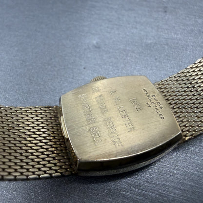 Bulova Accutron Watch Women 19mm Gold Dial Gold Filled Rectangle PARTS VTG10