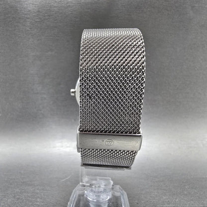 Movado Museum Watch Men 40mm Black Dial Silver Round 0607219 Mesh New Battery7
