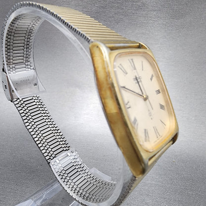 VTG Seiko Tank Watch Men 28mm Champagne Dial Gold Tone 78305040 PARTS4