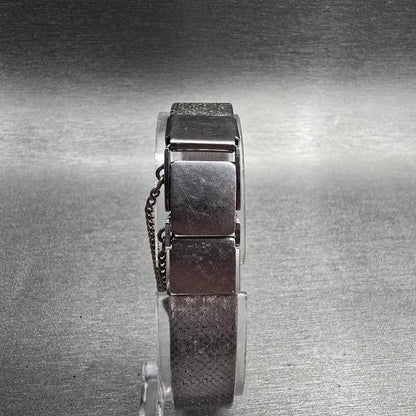 Seiko Watch Women 16mm Silver Dial Silver Tone Rectangle 16-3269 New Battery JP37