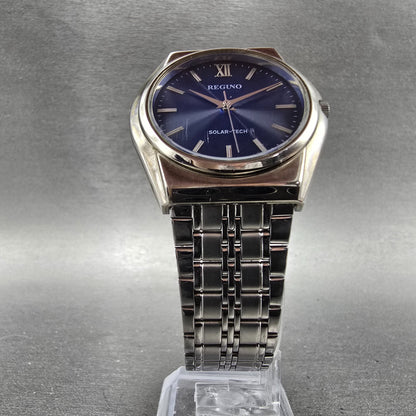 Citizen Reguno Solar Watch Men 35mm Blue Dial Silver Tone E031-K005418 Runs6