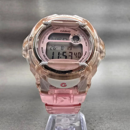 Casio Baby-G GB-169U Watch Women 43mm Pink Dial Clear Case Chrono Alarm New Batt5