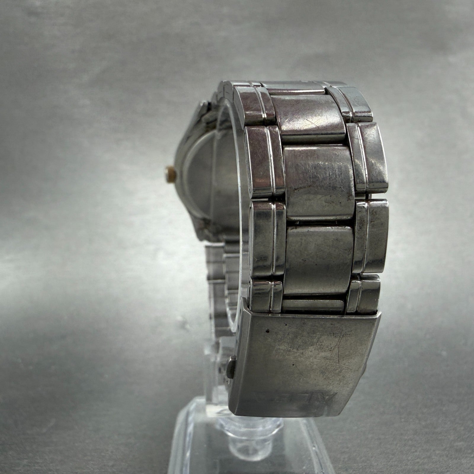 Seiko ALBA Watch Men 36mm White Dial Two Tone Date Round 7N42-0AD0 PARTS9