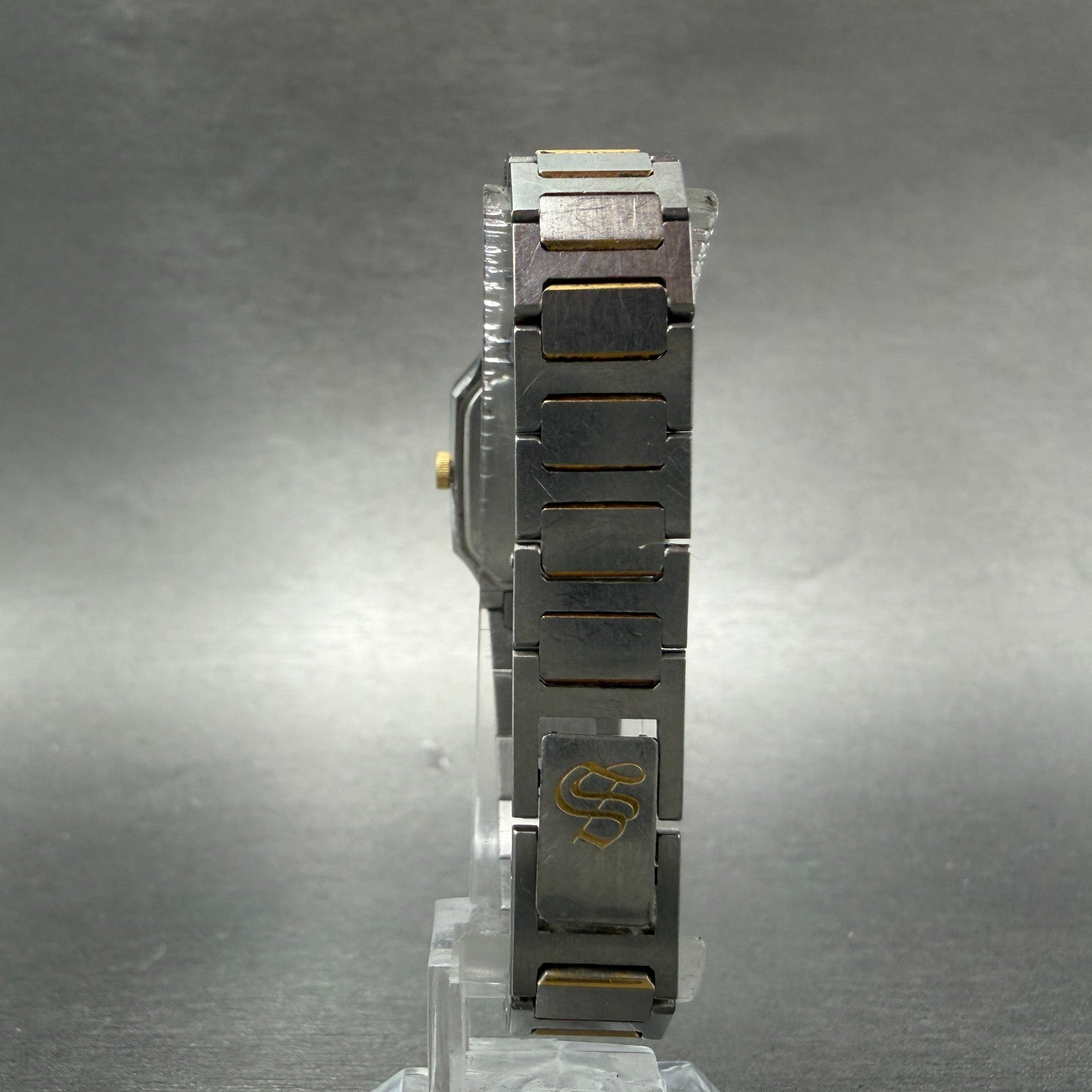 Seiko Tank Watch Women 20mm Silver Dial Two Tone Rectangle 1221-5060 New Battery7