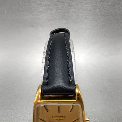 Longines Tank Watch Women 20mm Gold Dial Gold Tone Hexagon Manual Wind Runs 8174