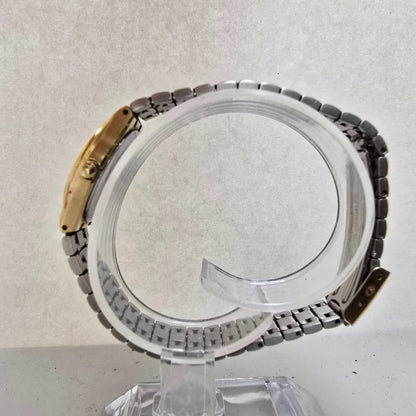 Omega Seamaster Watch Women 22mm Gold Dial Gold Tone Date Round 1380 New Battery6