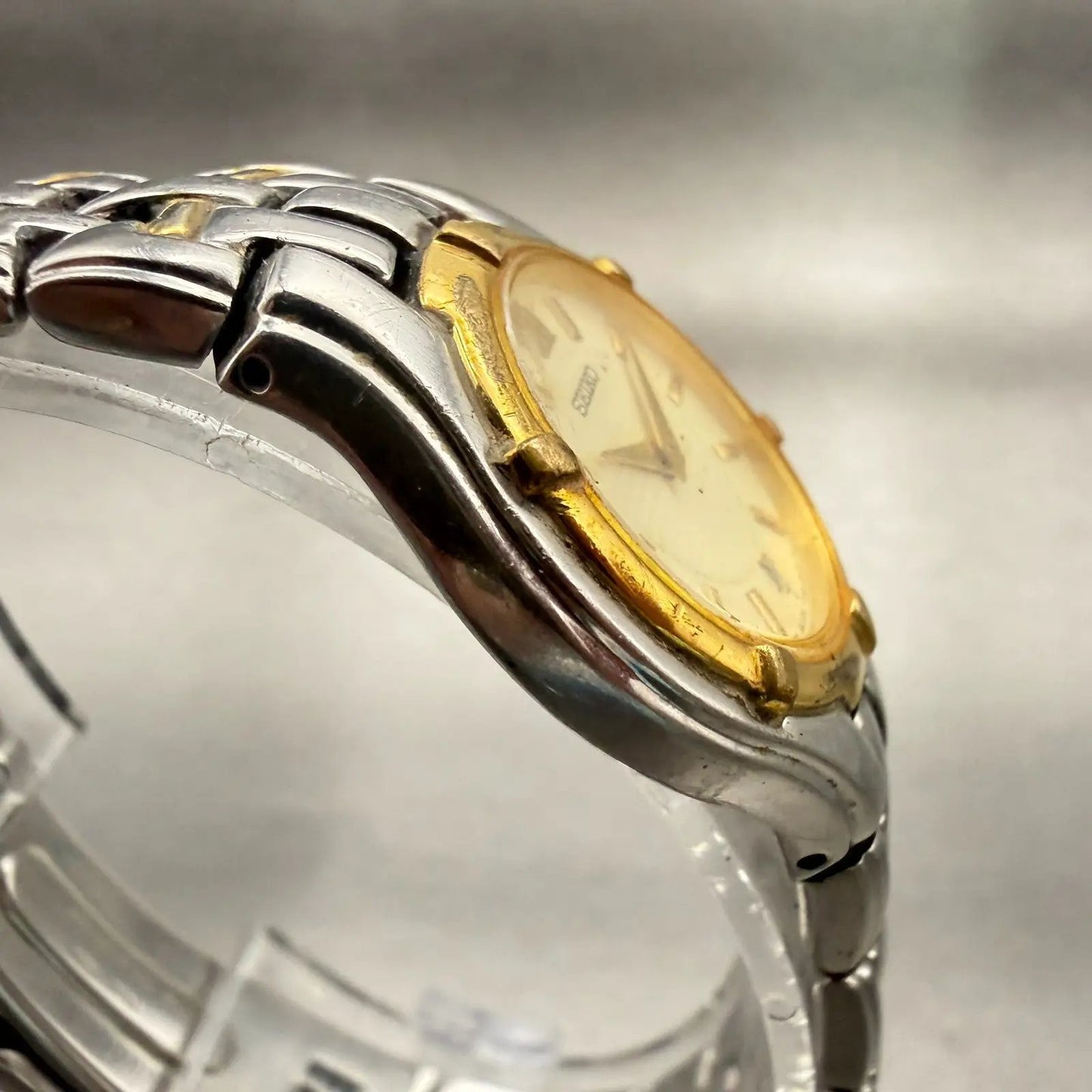Seiko Watch Women 26mm Champagne Dial Two Tone Date Round V789-0369 New Battery3