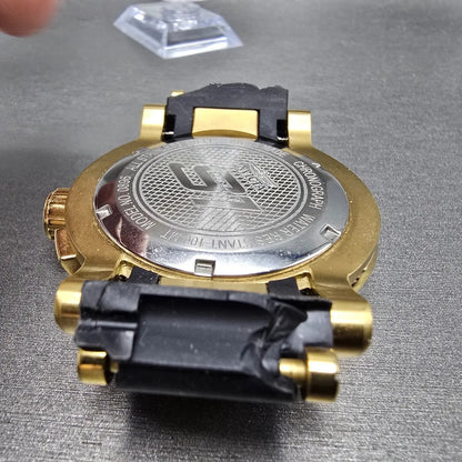 Invicta S1 Chronograph Watch Men 51mm Black Dial Gold Tone Date 0896 New Battery8