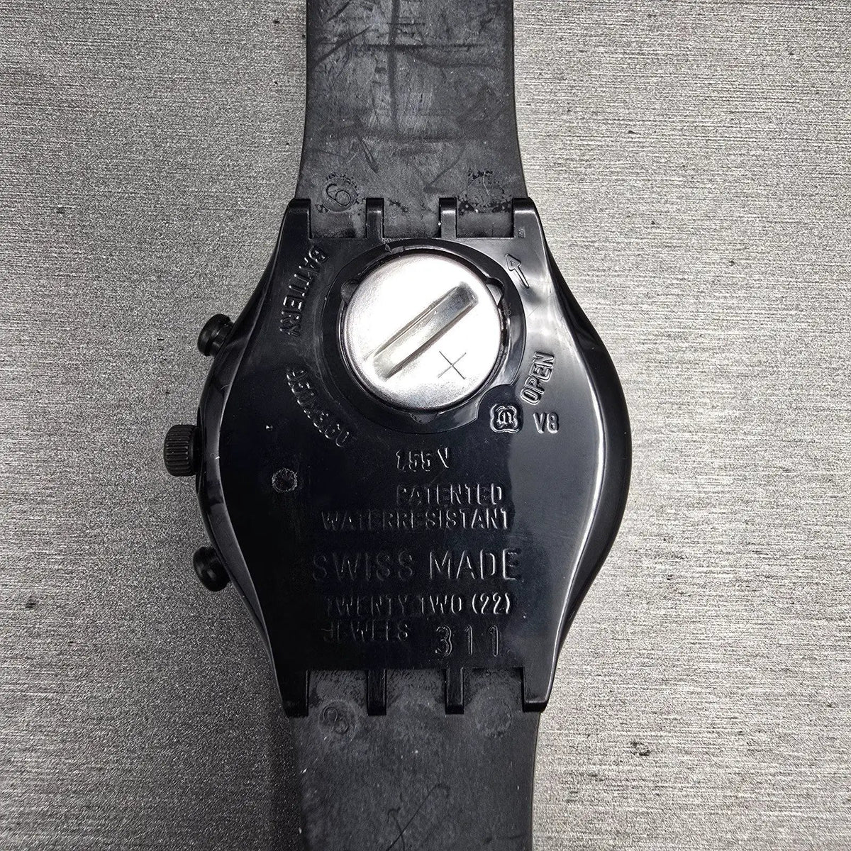 Swatch Chrono Moonshadow Watch Men 37mm Black Dial Black Tone SCB110 New Bat NOS8