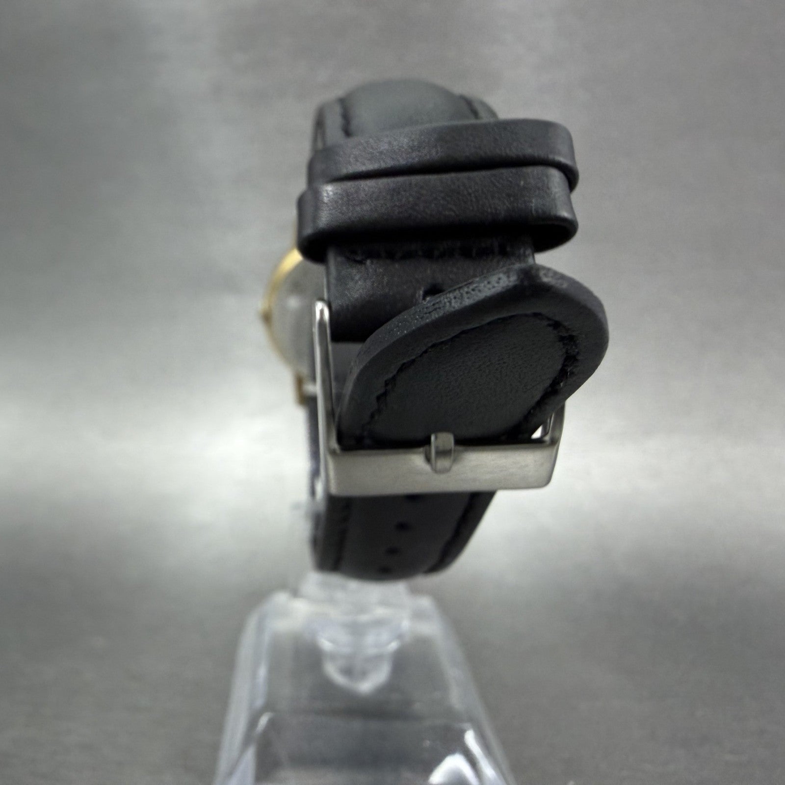 Seiko Watch Men 32mm Black Dial Gold Tone Round 2620-0209 New Battery Dress7