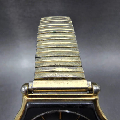 Seiko Watch Men 32mm Black Dial Gold Date 2A23 Movement 0149 VTG JPPARTS5