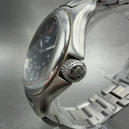 Victorinox Swiss Army Watch Men 40mm Black Dial Silver  Date Round New Battery2