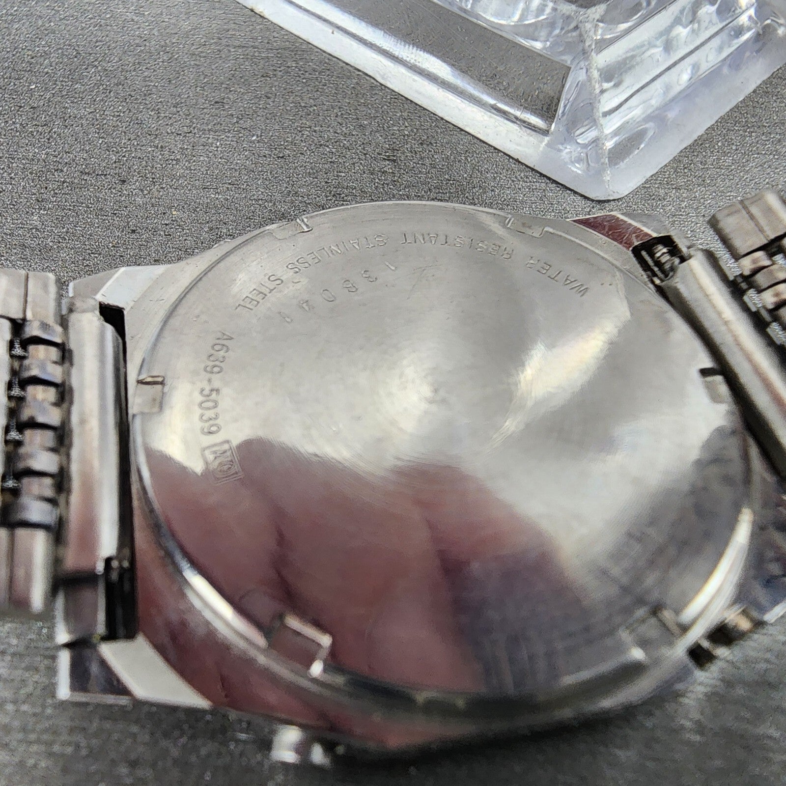 Seiko Digital Watch Men 33mm Silver Tone Alarm Chrono A6395039 READ!!!!9