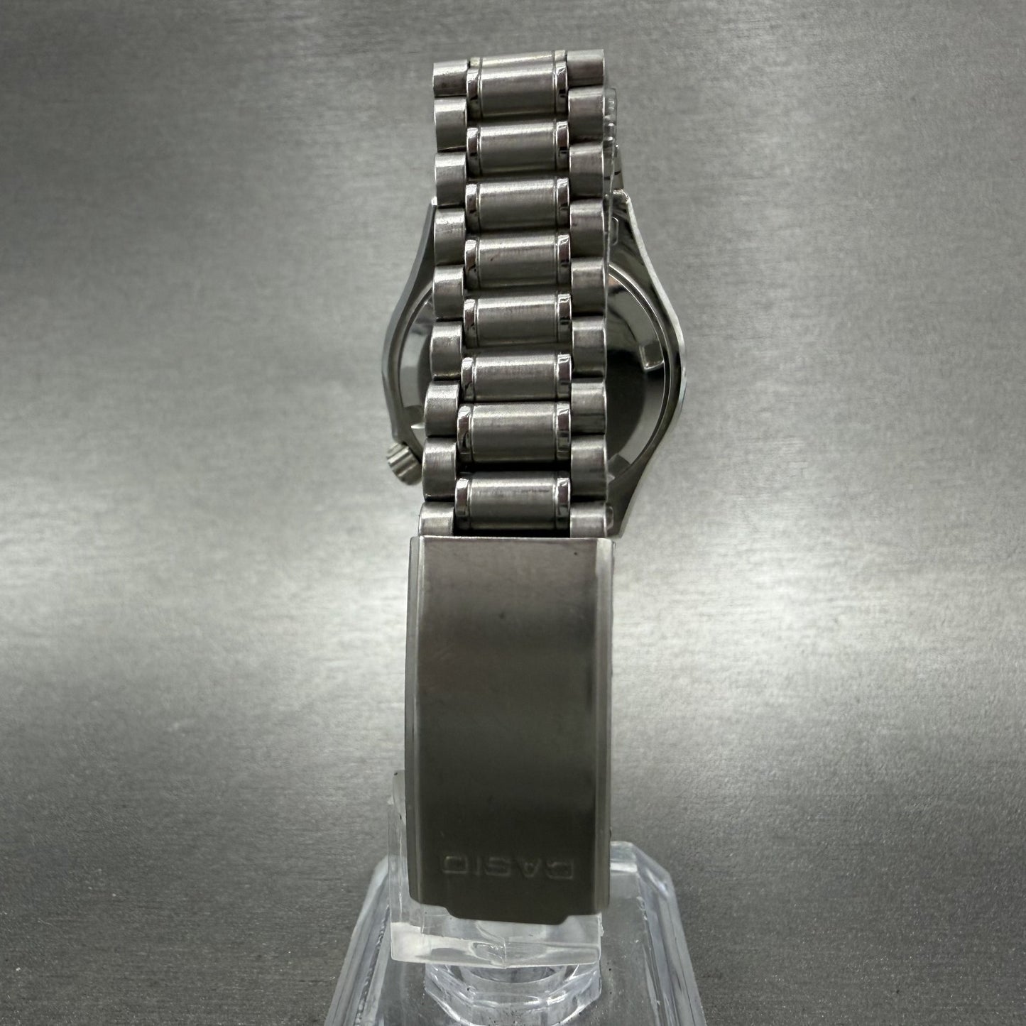 Casio Dive Watch Women 31mm White Dial Steel Blue Bezel LD715 Date PARTS8