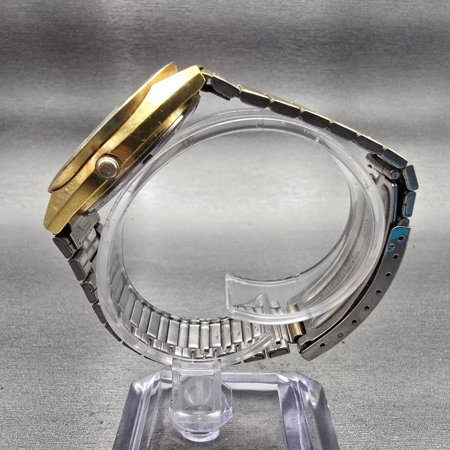 Seiko SQ Watch Men 34mm Gold Dial Gold Tone Daydate Round 8223-8009 New Battery6