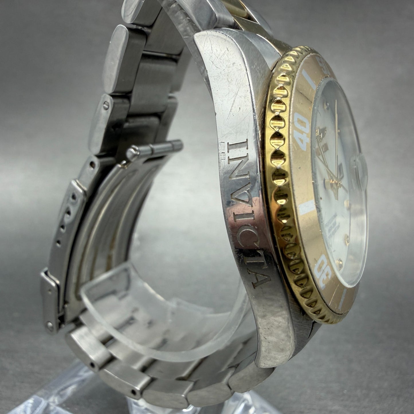 Invicta Pro Diver Watch Unisex 39mm MOP Dial Two Tone Date 31702 Round PARTS4