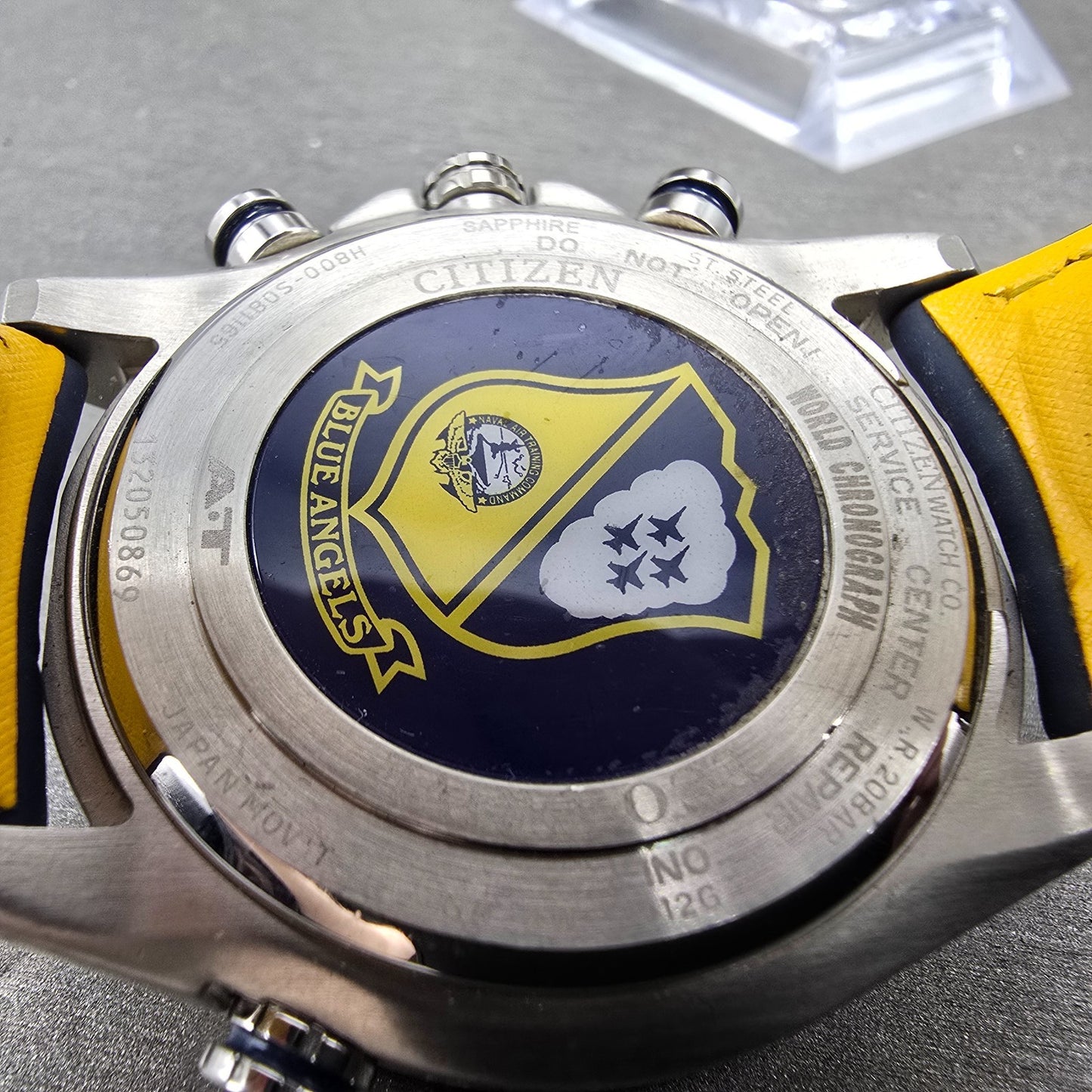 Citizen Blue Angels World Chronograph Watch Men 43mm Blue Dial Steel AT8020-03L9