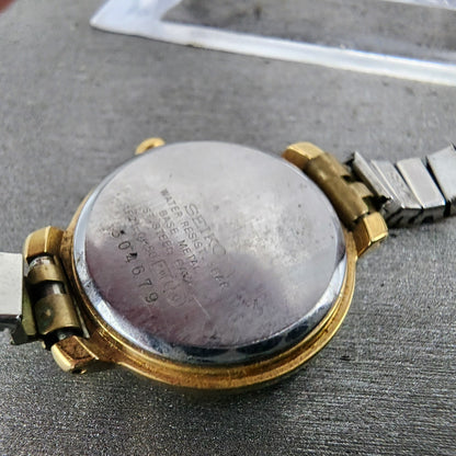 Seiko Avenue Watch Women 23mm White Dial Two Tone 1F210H50 New Battery VTG9