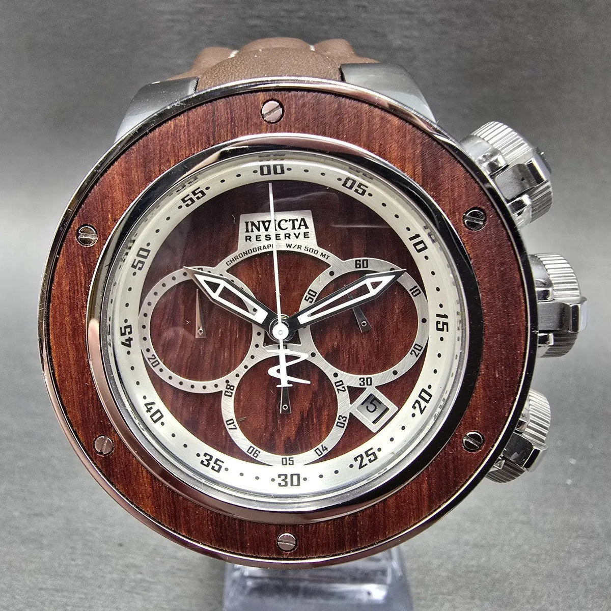Invicta Reserve Subaqua Sea Dragon Watch Men 52mm Wood Dial Steel New Batt 229381