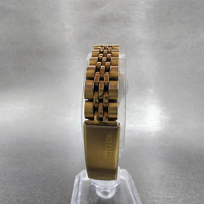 Citizen Watch Women 23mm Champagne Dial Gold Tone Daydate 6000S38231 New Batt7