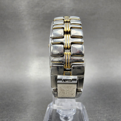 Bulova Watch Women Two Tone White Dial Date 25mm Round 98M36 New Battery7