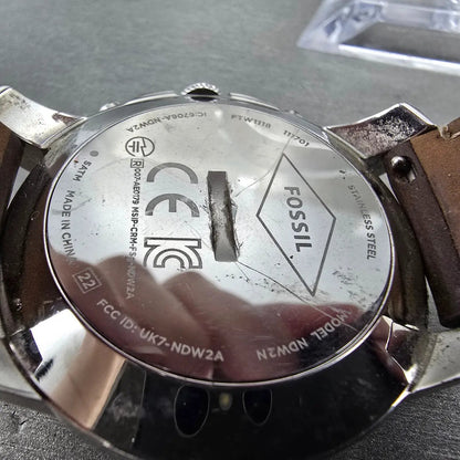 Fossil Q Grant Watch Men 44mm Cream Dial Stainless Steel FTW118 Round New Batt10