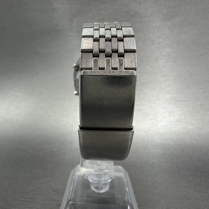 Citizen Digital Watch Men 33mm Digital Silver Tone Dual Time Chrono New Battery7