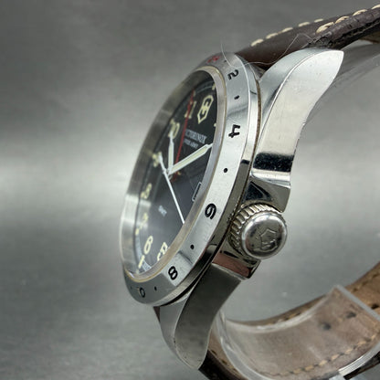 Victorinox Swiss Army GMT Watch Men 39mm Black Dial Steel Date 241648 New Batt2