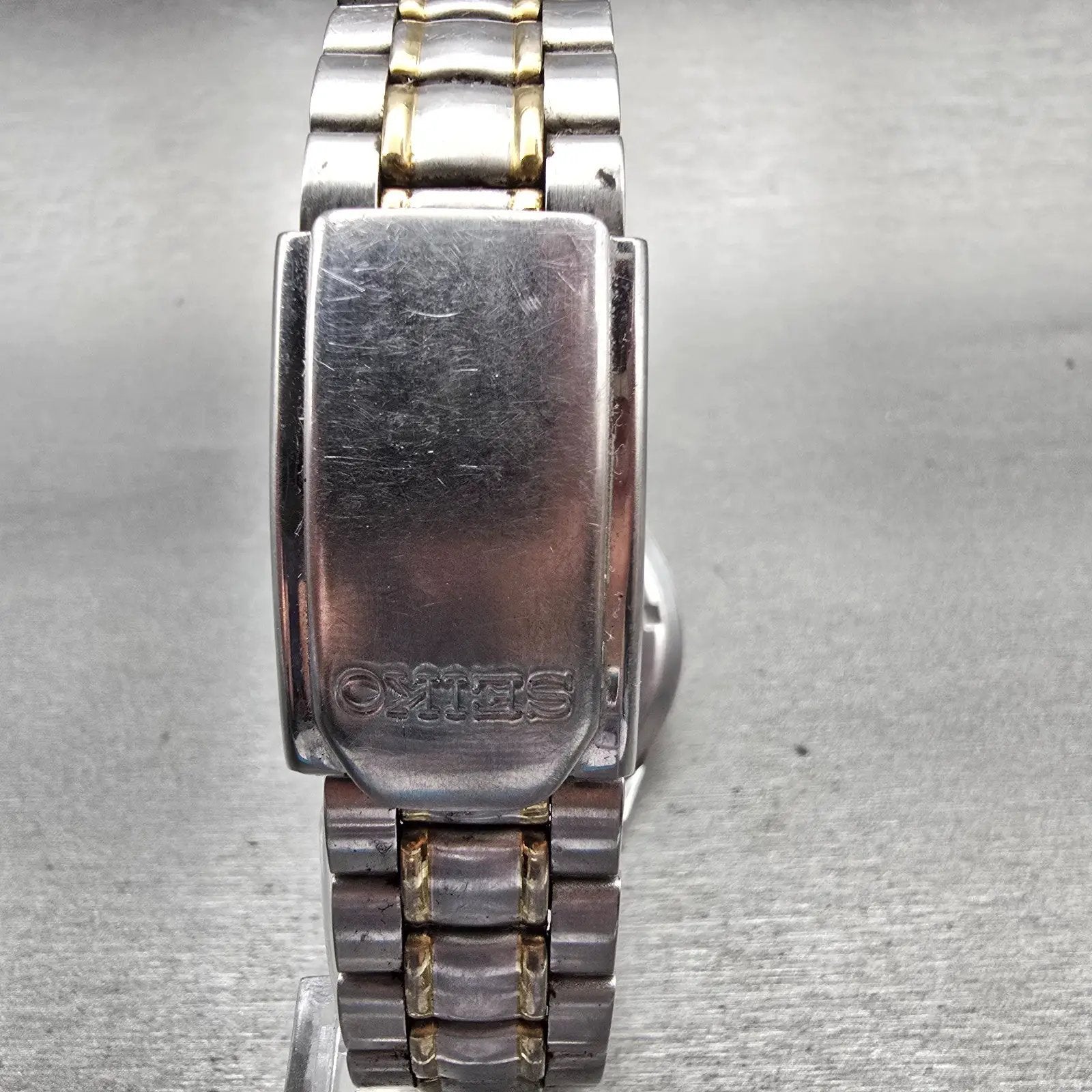 Seiko Watch Men 37mm Silver Dial Two Tone Daydate Round 7N43-9041 New Battery7