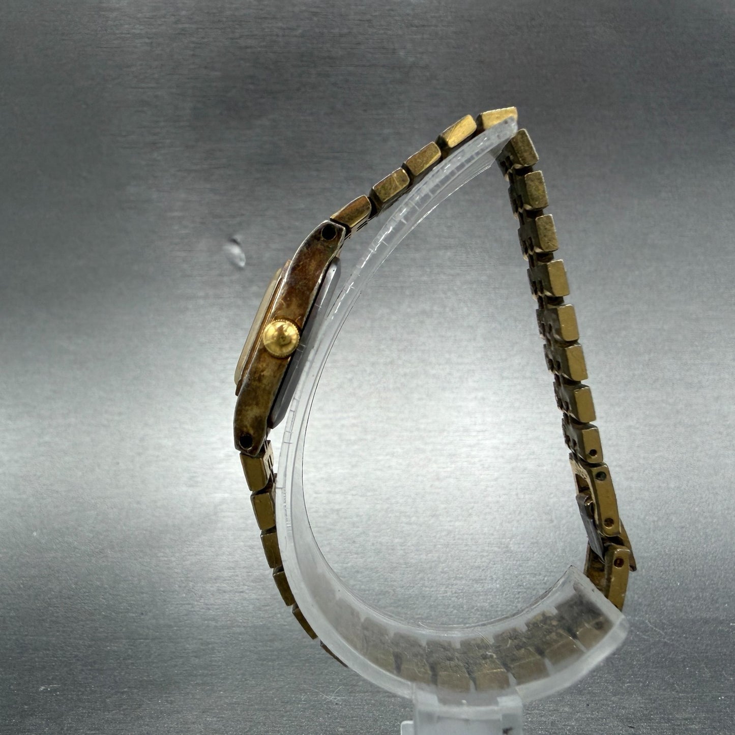 Seiko Watch Women 17mm Champagne Dial Gold Tone Octagon 5420-5420 New Battery6