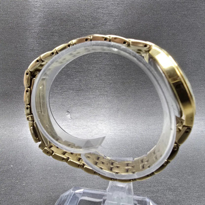 Seiko Solar Watch Women 30mm Cream Dial Gold Round V115-0BV0 Works Bracelet9