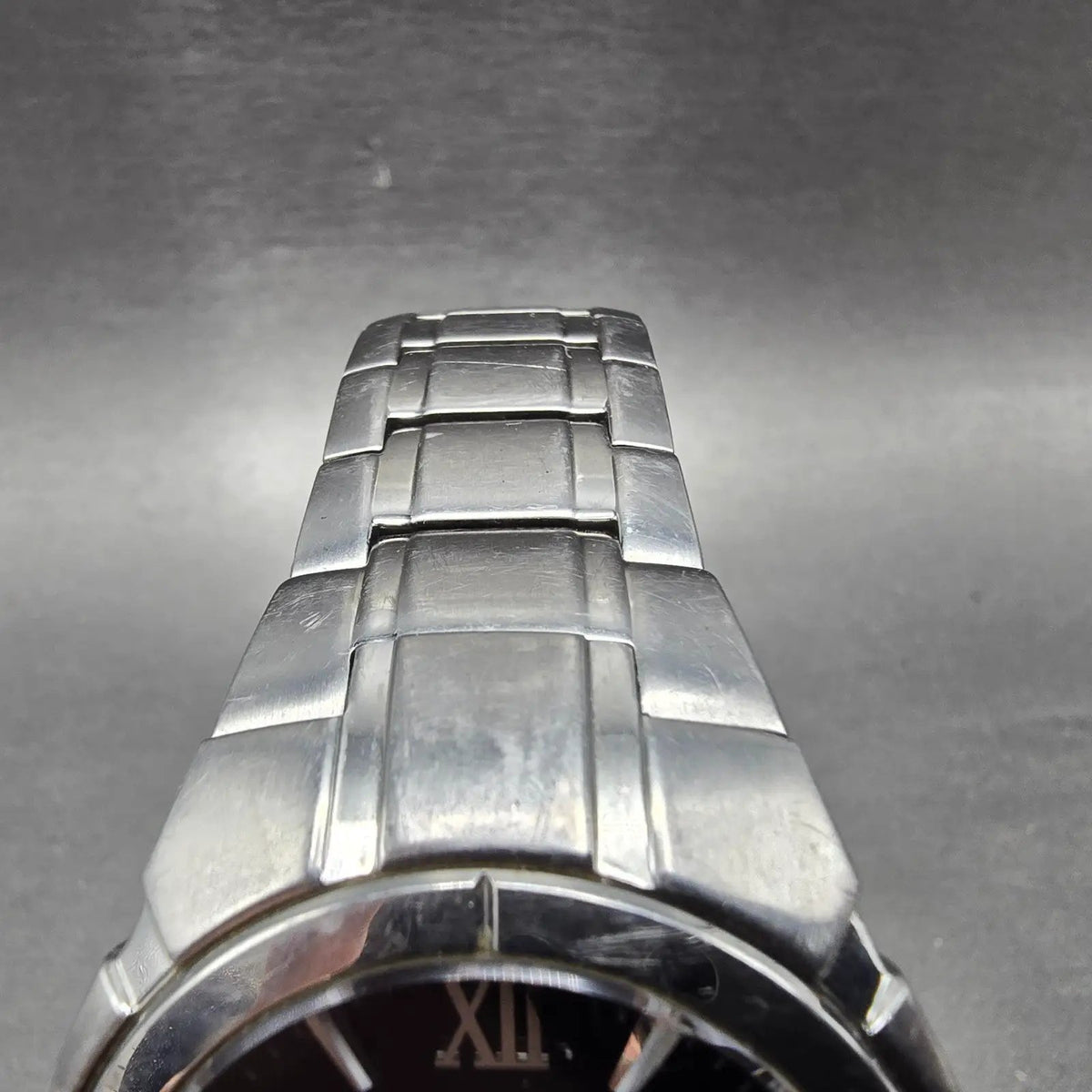 Seiko Solar Watch Men 39mm Black Dial Silver Tone Date Round V157-0AC0 Works4