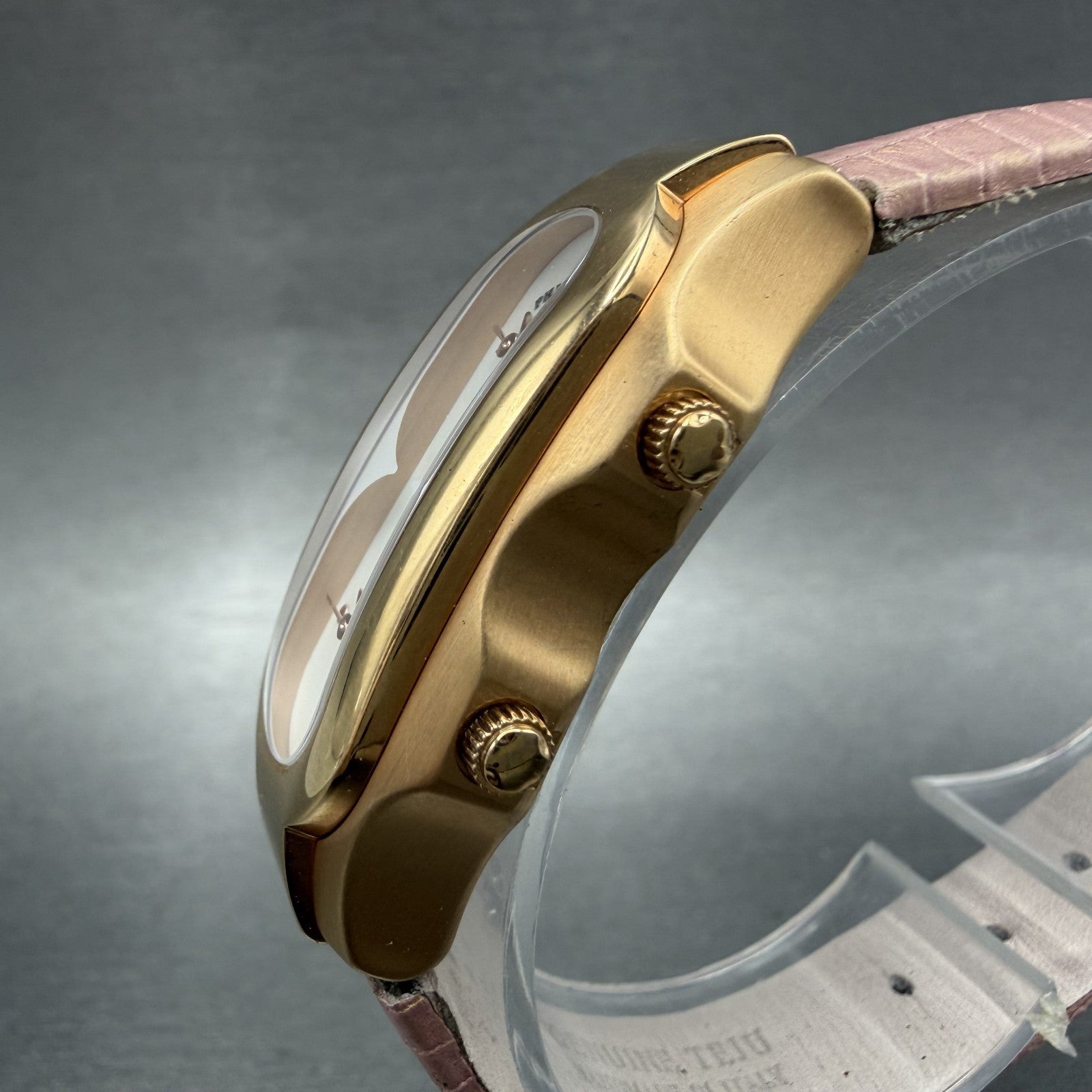 Philip Stein Teslar Dual Time Watch Women 19mm MOP Dial Rose Gold Tone New Batt2