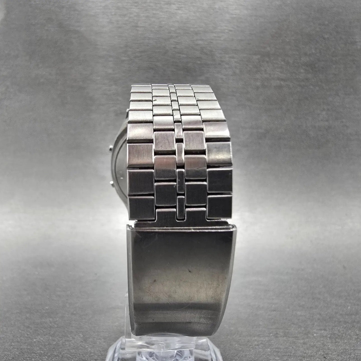 Casio Watch Men 34mm Silver & Blue Digital Watch Alarm Chronograph 95QR-31 PARTS10