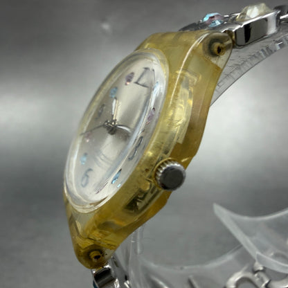 Swatch Menthol Tone Watch Women 25mm Silver Dial Clear Case LK292G New Battery2